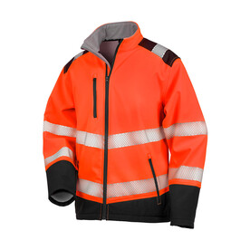 Result Printable Ripstop Safety Softshell, Fluorescent Orange/Black, S bedrucken, Art.-Nr. 951334783