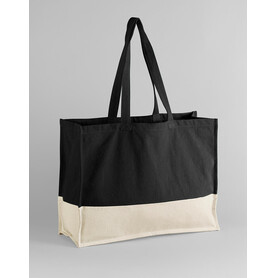 Westford Mill EarthAware® Organic Contrast Shopper, Black/Natural, One Size bedrucken, Art.-Nr. 952281530