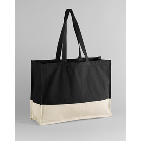 Westford Mill EarthAware® Organic Contrast Shopper, Black/Natural, One Size bedrucken, Art.-Nr. 952281530