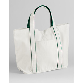 Westford Mill Courtside Medium Tote, Soft White/Bottle Green, One Size bedrucken, Art.-Nr. 953280830
