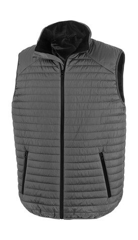 Result Thermoquilt Gilet, Grey/Black, XS bedrucken, Art.-Nr. 953331402