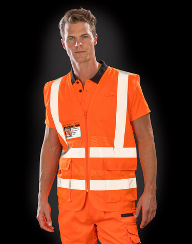 Result Executive Cool Mesh Safety Vest, Fluorescent Orange, S bedrucken, Art.-Nr. 955334053