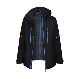 Regatta X-Pro Evader III 3 in1 Jacket, Black/Oxford Blue, S bedrucken, Art.-Nr. 957171803
