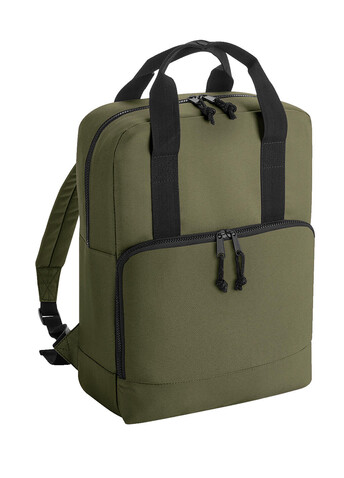 Bag Base Recycled Twin Handle Cooler Backpack, Military Green, One Size bedrucken, Art.-Nr. 958295060