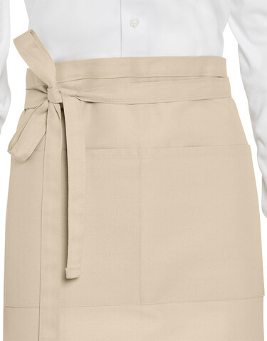 SG ACCESSORIES - BISTRO BRUSSELS - Short Recycled Bistro Apron with Pocket, White, One Size bedrucken, Art.-Nr. 960590000
