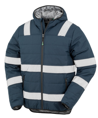 Result Recycled Ripstop Padded Safety Jacket, Navy Blue, S bedrucken, Art.-Nr. 963332003