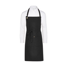 SG ACCESSORIES - BISTRO PROVENCE - Eyelet Bib Apron with Pocket, Black, One Size bedrucken, Art.-Nr. 963591010