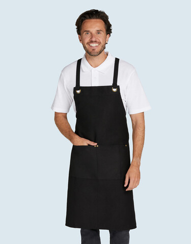 SG ACCESSORIES - BISTRO PROVENCE - Crossover Eyelets Bib Apron with Pocket, Natural, One Size bedrucken, Art.-Nr. 965590080