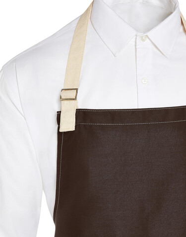 SG ACCESSORIES - BISTRO SANTORINI - Contrasted Bib Apron with Pocket, Black, One Size bedrucken, Art.-Nr. 966591010