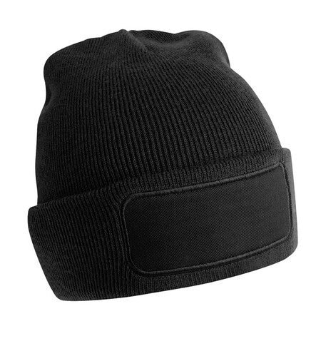 Beechfield Recycled Original Patch Beanie, Black, One Size bedrucken, Art.-Nr. 966691010