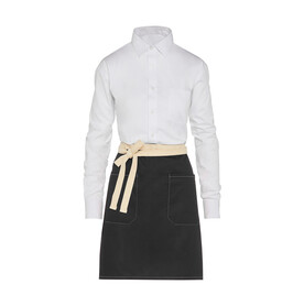 SG ACCESSORIES - BISTRO SANTORINI - Contrasted Bistro Apron with Pocket, Black, One Size bedrucken, Art.-Nr. 967591010