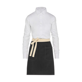 SG ACCESSORIES - BISTRO SANTORINI - Contrasted Bistro Apron with Pocket, Black, One Size bedrucken, Art.-Nr. 967591010