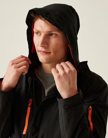 Regatta X-Pro Exosphere II Shell Jacket, Black/Magma, S bedrucken, Art.-Nr. 970171813