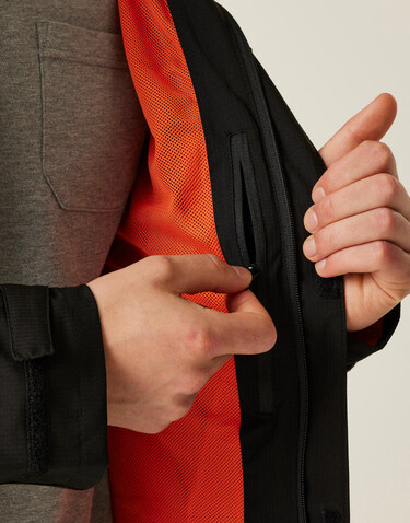 Regatta X-Pro Exosphere II Shell Jacket, Black/Magma, S bedrucken, Art.-Nr. 970171813