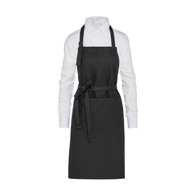 SG ACCESSORIES - BISTRO LISBON - Organic Heavyweight Bib Apron with Pocket, Black, One Size bedrucken, Art.-Nr. 970591010