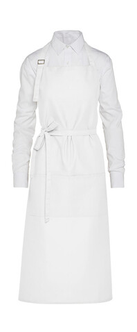 SG ACCESSORIES - BISTRO AMSTERDAM - Recycled Bib Apron with Pocket, White, One Size bedrucken, Art.-Nr. 972590000
