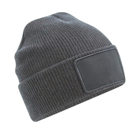 Beechfield Removable Patch Thinsulate™ Beanie, Black, One Size bedrucken, Art.-Nr. 974691010