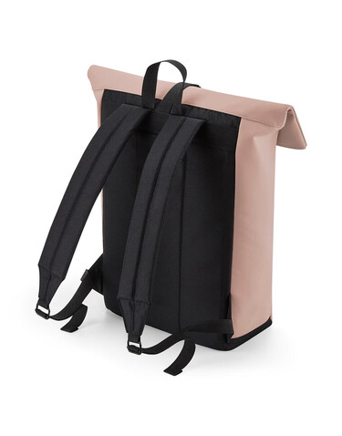 Bag Base Matte PU Rolltop Backpack, Black, One Size bedrucken, Art.-Nr. 977291010