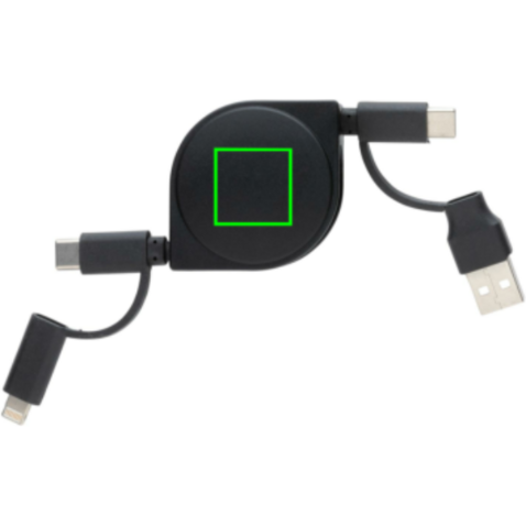 6-in-1 Kabel aus TPE und RCS Standard recyceltem Kunststoff schwarz bedrucken, Art.-Nr. P302.661 6-in-1 Kabel aus TPE und RCS Standard recyceltem Kunststoff schwarz bedrucken, Art.-Nr. P302.661