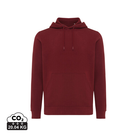 IQONIQ Rila Lightweight Hoodie aus recycelter Baumwolle burgunderrot bedrucken, Art.-Nr. T9404.007.XS