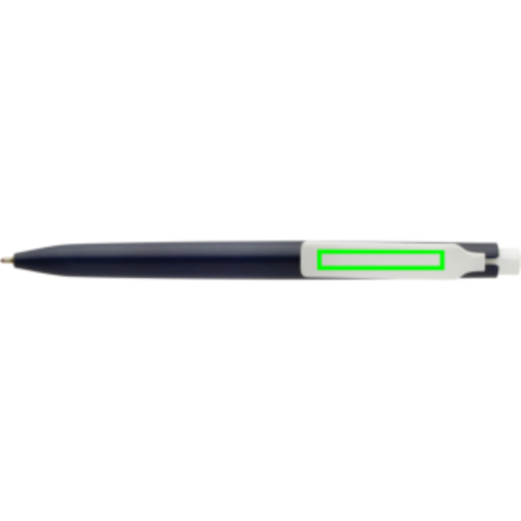 Vibe GRS-zertifizierter rABS-Stift mit Ultra-Glide-Tinte navy blau, weiß bedrucken, Art.-Nr. P611.3825