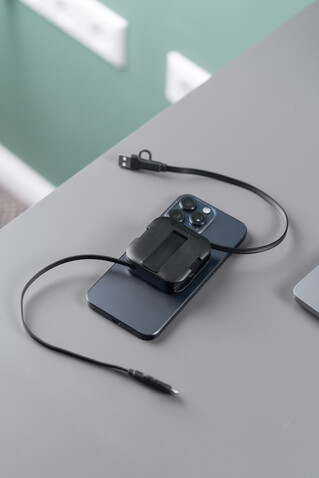 Urban Vitamin San Jose 100W-Halter mit einziehbarem Kabel schwarz bedrucken, Art.-Nr. P302.7201