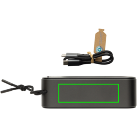 Swiss Peak 10W Basslautsprecher aus recyceltem Aluminium grau bedrucken, Art.-Nr. P331.0902