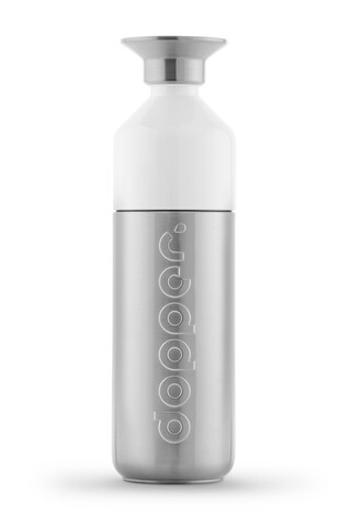 Dopper Steel (800 ml) + Flip Straw – silber/weiß bedrucken, Art.-Nr. 325999266_1396790