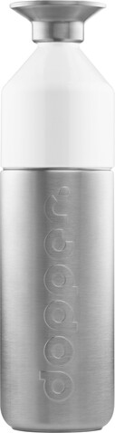 Dopper Steel (1.1 L) + Flip Straw – silber/weiß bedrucken, Art.-Nr. 325999266_1396795