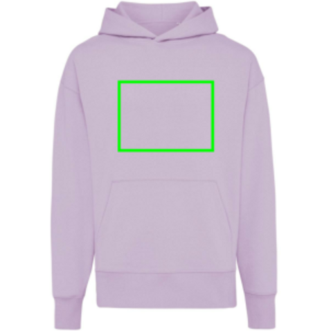 IQONIQ Yoho Relax-Hoodie aus recycelter Baumwolle lavender bedrucken, Art.-Nr. T9402.011.XXS