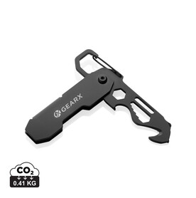 Gear X faltbares EDC-Werkzeug mit Karabinerhaken schwarz bedrucken, Art.-Nr. P221.2701
