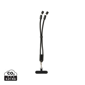 LoopAmp 60W Handgelenksband für Smartphones aus RCS rPET schwarz bedrucken, Art.-Nr. P302.5701