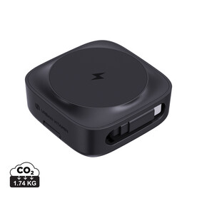 Urban Vitamin Goleta 2-in-1 15W Magnetic Wireless Charger schwarz bedrucken, Art.-Nr. P309.5301