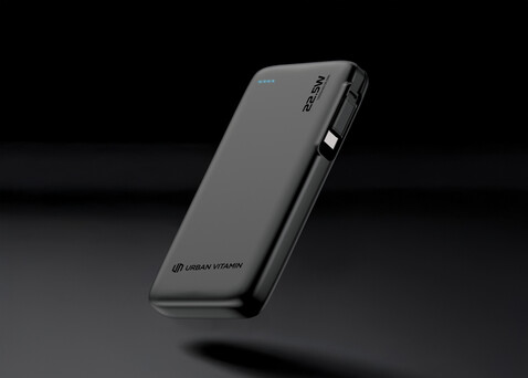 Urban Vitamin Emeryville 20W 10.000 mAh Powerbank schwarz bedrucken, Art.-Nr. P322.7301