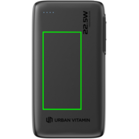 Urban Vitamin Emeryville 20W 10.000 mAh Powerbank schwarz bedrucken, Art.-Nr. P322.7301