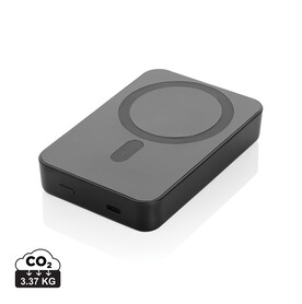 Amporia 10.000mAh magnetische Powerbank aus RCS rec. ABS schwarz bedrucken, Art.-Nr. P322.8901