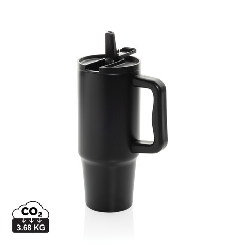 Embrace Leakproof aus RCS recyceltem Edelstahl 900ml schwarz bedrucken, Art.-Nr. P437.3401