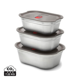 Black+Blum 3-tlg. Mealprep Box Set - klein, medium, groß grau bedrucken, Art.-Nr. P439.2102
