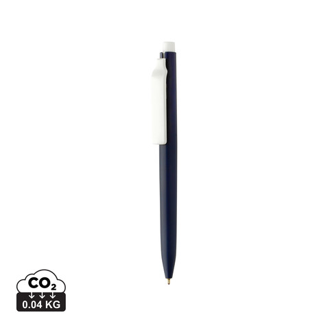 Vibe GRS-zertifizierter rABS-Stift mit Ultra-Glide-Tinte navy blau, weiß bedrucken, Art.-Nr. P611.3825