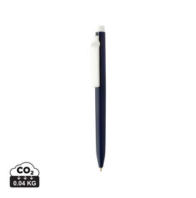 Vibe GRS-zertifizierter rABS-Stift mit Ultra-Glide-Tinte navy blau, weiß bedrucken, Art.-Nr. P611.3825