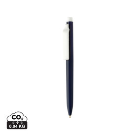 Vibe GRS-zertifizierter rABS-Stift mit Ultra-Glide-Tinte navy blau, weiß bedrucken, Art.-Nr. P611.3825 Vibe GRS-zertifizierter rABS-Stift mit Ultra-Glide-Tinte navy blau, weiß bedrucken, Art.-Nr. P611.3825