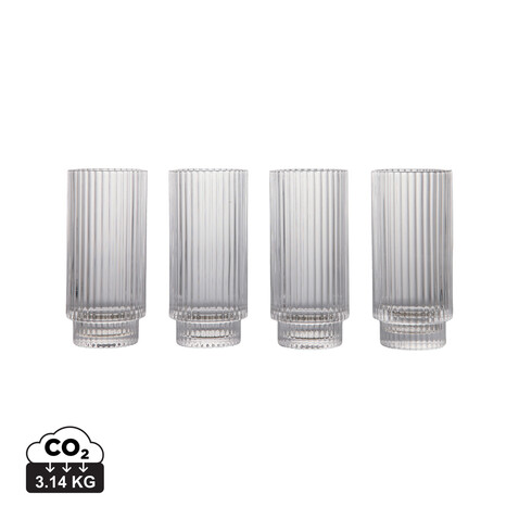 VINGA York Highball, 4-tlg. Set transparent bedrucken, Art.-Nr. V4330800