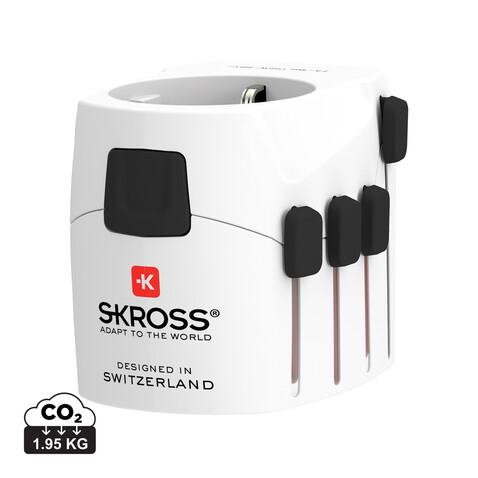 SKROSS Pro 3-Pole World Travel Adapter weiß bedrucken, Art.-Nr. RB1.103145