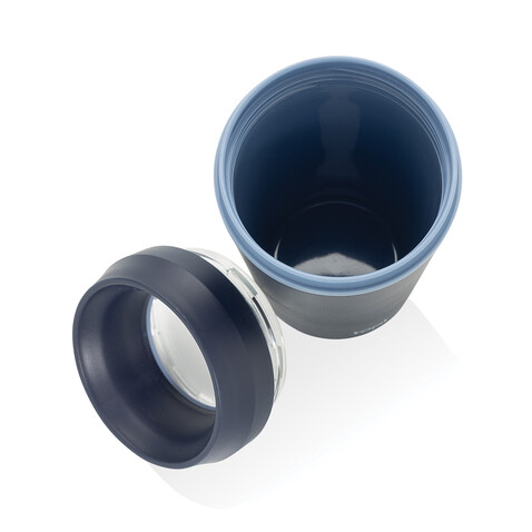Topl-Becher aus rec. Kunststoff mit 360-Grad-Deckel 354ml navy blau bedrucken, Art.-Nr. RBTGP12NA