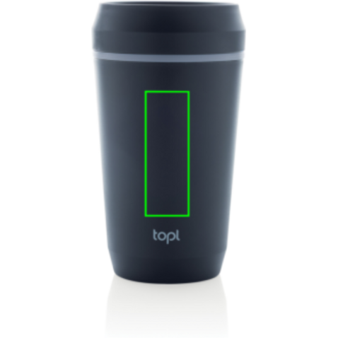 Topl-Becher aus rec. Kunststoff mit 360-Grad-Deckel 354ml navy blau bedrucken, Art.-Nr. RBTGP12NA