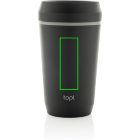 Topl-Becher aus rec. Kunststoff mit 360-Grad-Deckel 354ml grau bedrucken, Art.-Nr. RBTGP12CH