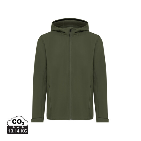 IQONIQ Makalu Herren Softshelljacke aus recyceltem Polyester khaki bedrucken, Art.-Nr. T1700.020.M