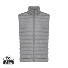IQONIQ Meru Herren Bodywarmer aus recyceltem Polyester Silbergrau bedrucken, Art.-Nr. T1702.035.XXXL