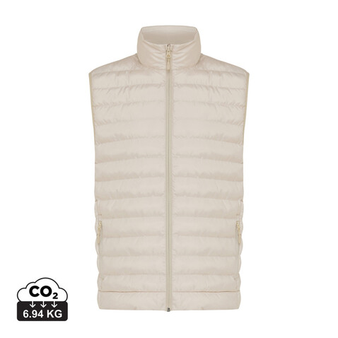 IQONIQ Meru Herren Bodywarmer aus recyceltem Polyester beige bedrucken, Art.-Nr. T1702.030.XXL
