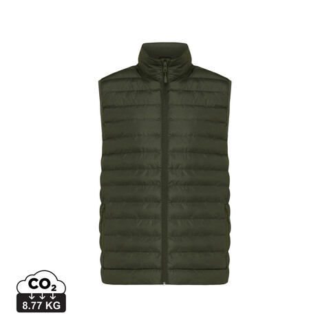 IQONIQ Meru Herren Bodywarmer aus recyceltem Polyester khaki bedrucken, Art.-Nr. T1702.020.M